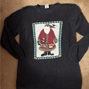 High Sierra Black Festive Santa Crewneck Sweater